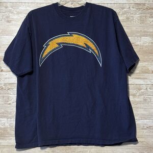 Vintage San Diego Chargers NFL Reebok Bolt Emblem Blue T Shirt XXL